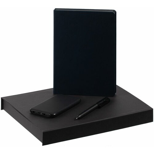 Набор Office Fuel, черный, 27,8х23,5х3,3 см, искусственная кожа; пластик; переплетный картон набор office helper красный 21 4х17 2х2 5 см искусственная кожа пластик переплетный картон