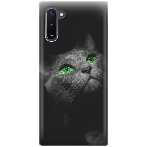 фото Силиконовый чехол на samsung galaxy note 10 / самсунг ноут 10 с принтом "зеленоглазая кошка" re:pa