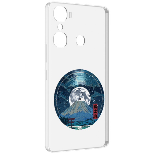 Чехол MyPads нарисованная виниловая гора с луной для Infinix Hot 12 Pro задняя-панель-накладка-бампер