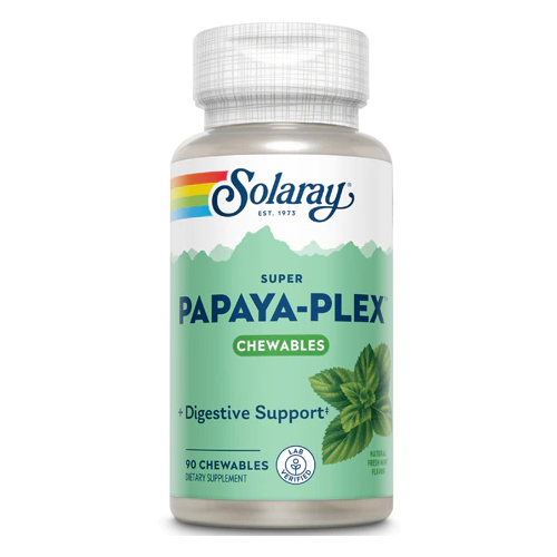 Купить Solaray Super Papaya-Plex™ Свежая мята 90 жевательных таблеток