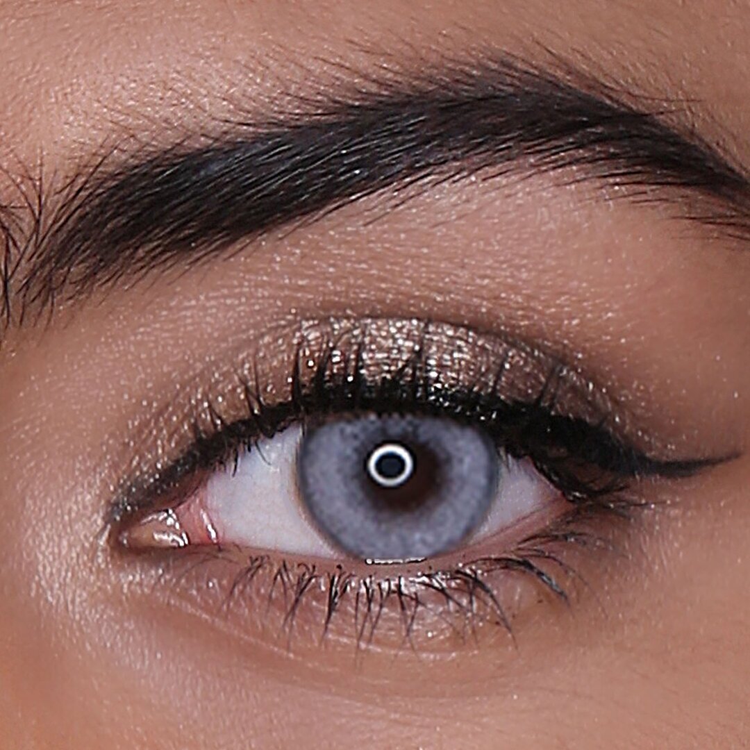 Цветные контактные линзы Medeo Ring Grey 3 месяца, -1.50 / 14.2 / 8.6, серый, с ободком 2 шт.