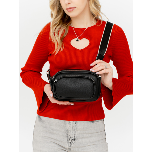 Сумка кросс-боди CARLOTTY, фактура гладкая, зернистая, черный