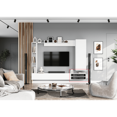 Тумба открытая подвесная Бэлла 600х240х320 (Белый лофт)