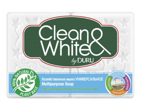 Набор из 3 штук Мыло хозяйственное Duru Clean&White универсальное 120г*2