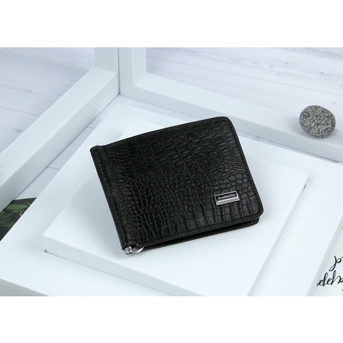 Зажим для купюр Doublecity, фактура под рептилию, черный