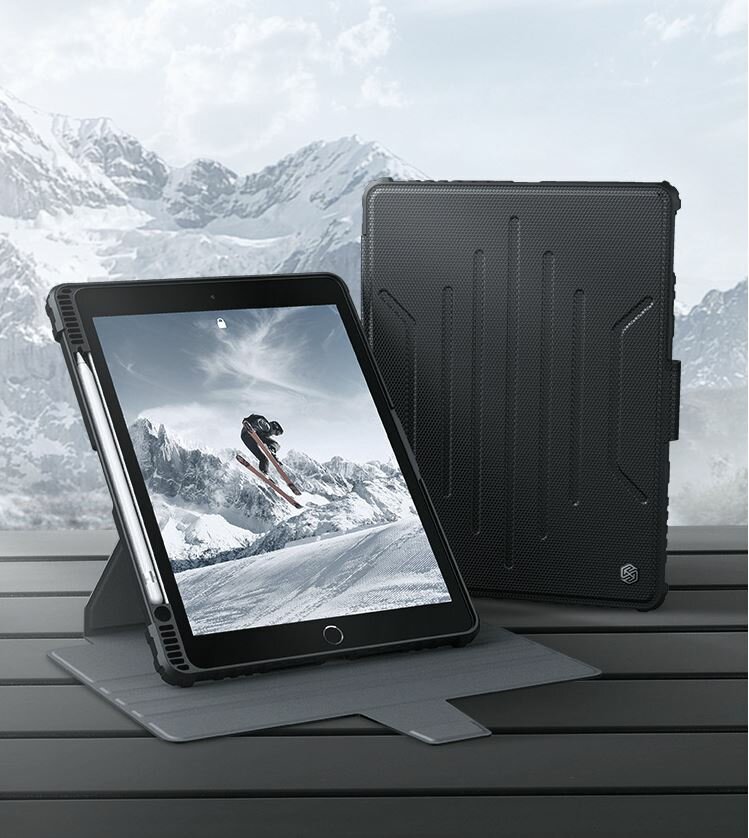 Чехол книжка Nillkin для планшета Apple iPad 7 10.2 (2019) / iPad 8 10.2 (2020) / iPad 9 10.2 (2021) Bumper Snapsafe, с защитной шторкой для камеры Черный