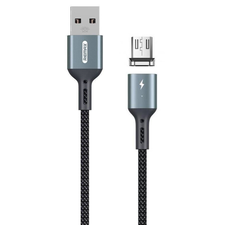 Кабель USB REMAX RC-156m Cigan USB - MicroUSB магнитный, 3A, 1 м, черный