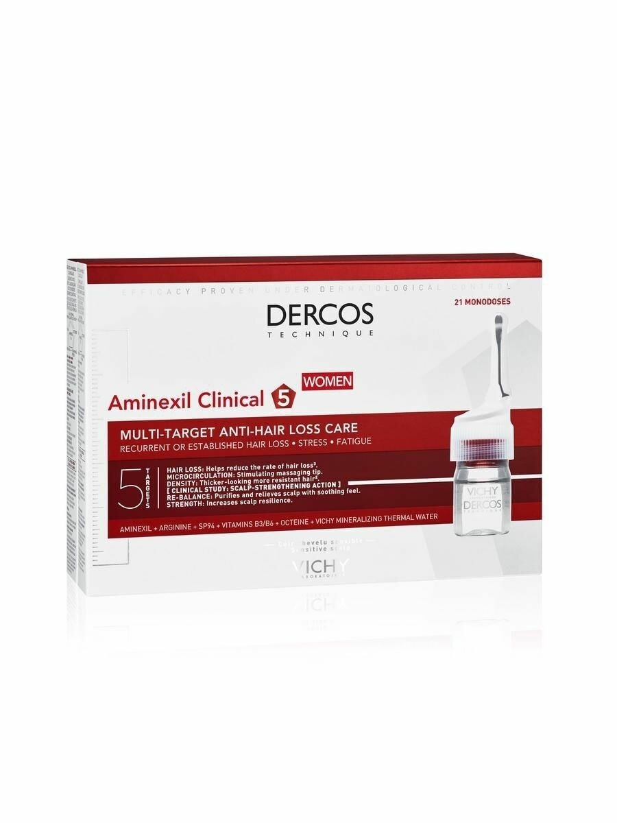 Средство Vichy (Виши) Dercos Aminexil Intensive против выпадения волос для женщин 6 мл 21 шт. Косметик Актив Продюксьон - фото №5