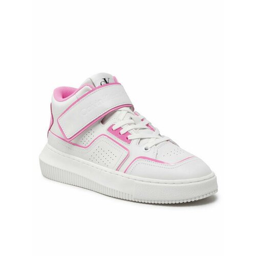 Кроссовки Calvin Klein Jeans, размер EU 41, белый кроссовки calvin klein jeans chunky cupsole laceup white neon pink