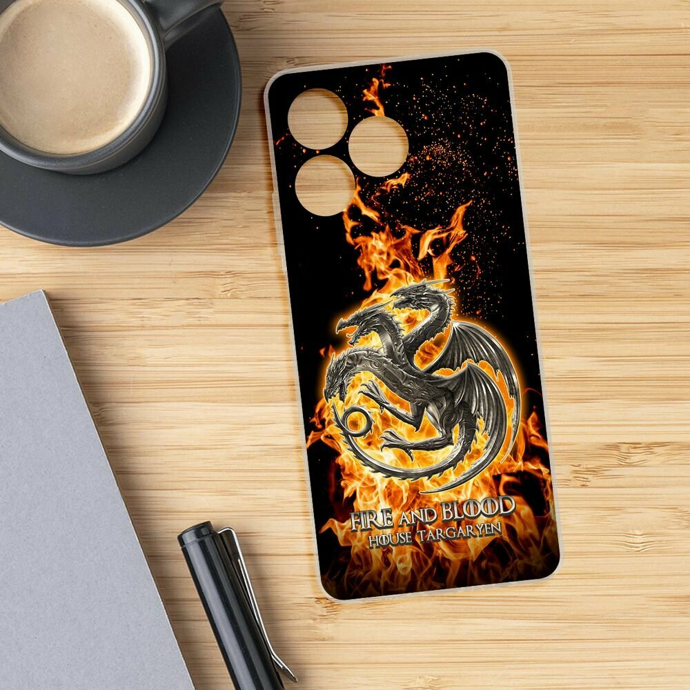 Чехол-накладка Krutoff Clear Case Игра Престолов Дом Таргариен для Realme Note 50 — фото 1