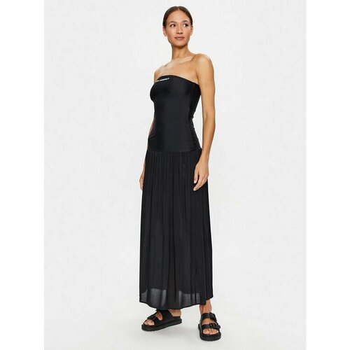 Платье Karl Lagerfeld, размер XS [INT], черный female sheer see through sexy knitted crochet tunic beach cover up 2021 cover ups beach dress beach wear beachwear dress