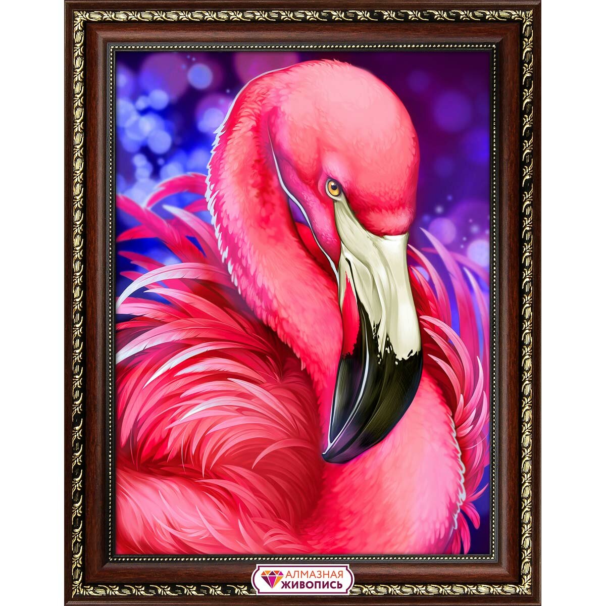 Алмазная мозаика 'Яркий фламинго', 30*40 см, АЖ-1869