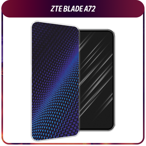 Силиконовый чехол на ZTE Blade A72/V40 Vita / ЗТЕ Блэйд А72/V40 Вита Синий карбон