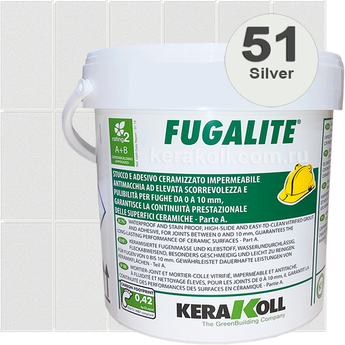 Kerakoll Fugalite Eco 51 Silver 3kg эпоксидная затирка для швов 11600₽