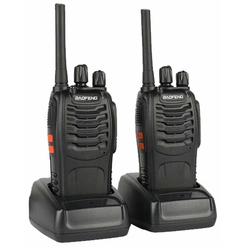 Комплект радиостанций Baofeng BF-888S рации 2шт с гарнитурой Баофенг черный 207000₽