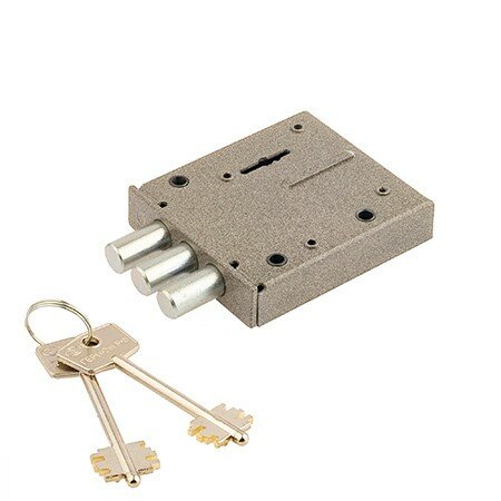 фото Замок накладной герион БЛОК-2М 3 ригеля 2 ключа сейфовый