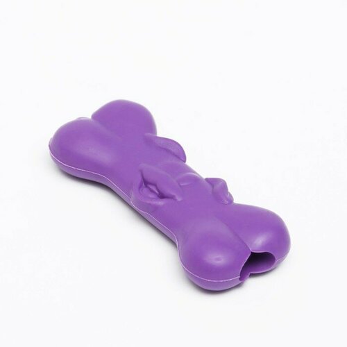 Игрушка жевательная для собак Пижон кость с улыбкой, tpr, 9 см, фиолетовая trixie кость для собак жевательная игрушка для собак цветной 11 см