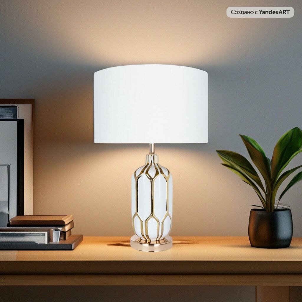 Настольная лампа Arte Lamp Revati A4016LT-1WH, E27, кол-во ламп:1шт., Белый