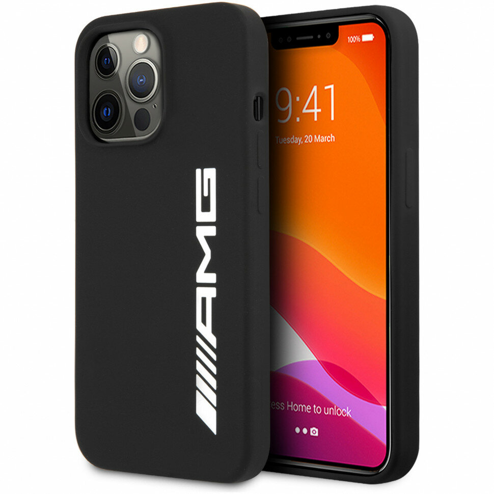 Чехол CG Mobile AMG Liquid silicone with big logo Hard для iPhone 13 Pro Max, цвет Черный (AMHCP13XSGLBGN)