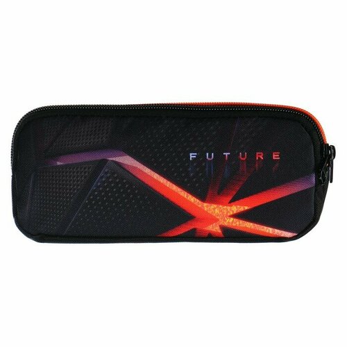 Пенал мягкий 2 отделения объёмный 90 х 220 х 40 мм Stavia Future чёрныйоранжевый 86196 1032₽