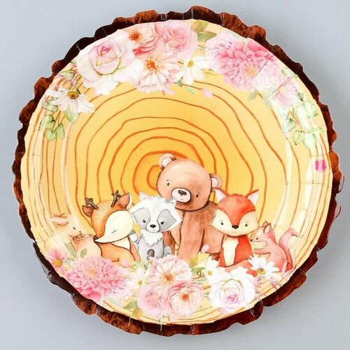 Тарелки бумажные Зверюшки набор 6 шт 500₽