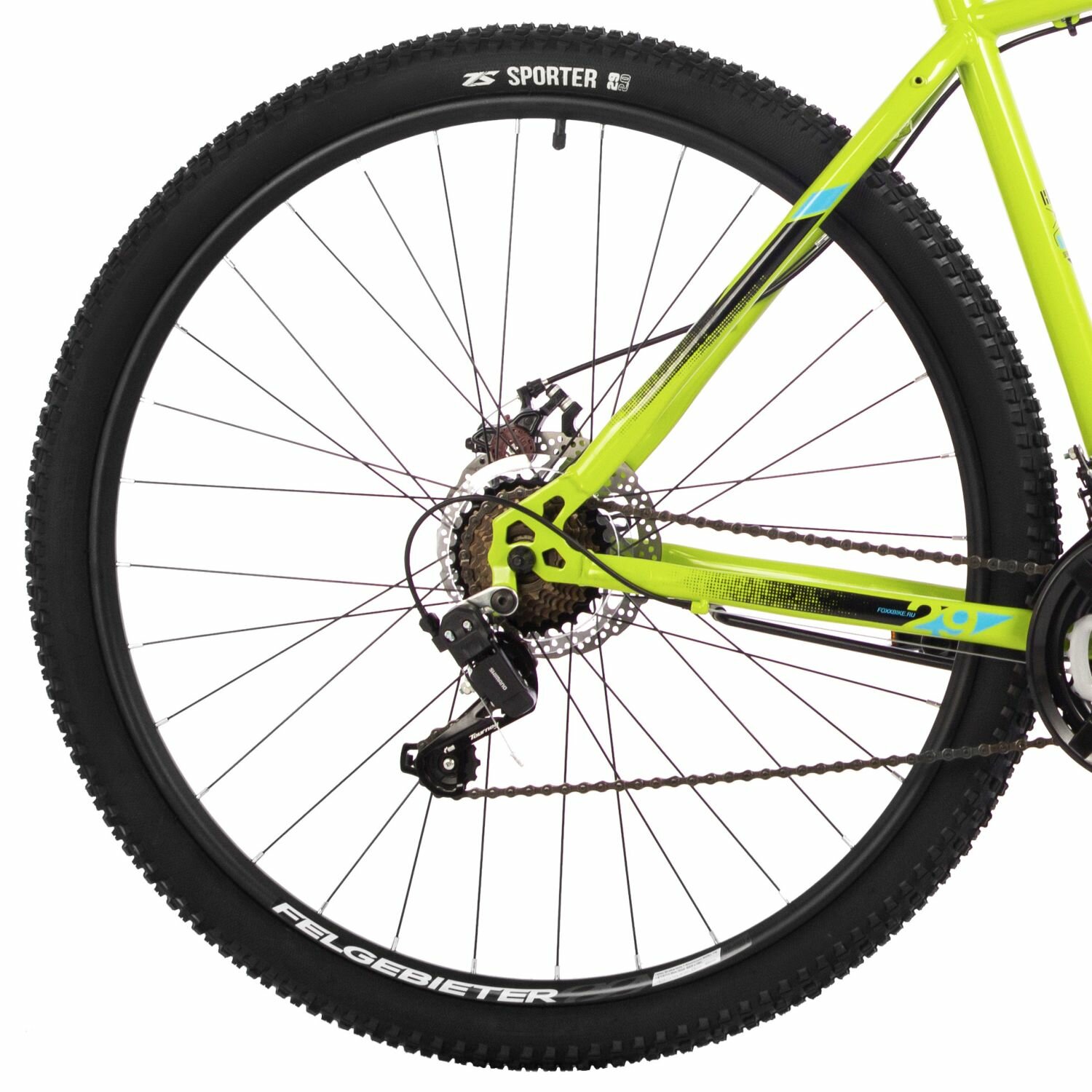 Велосипед Foxx Caiman 29" (2024) (Велосипед FOXX 29" CAIMAN лимонный, сталь, размер 20")