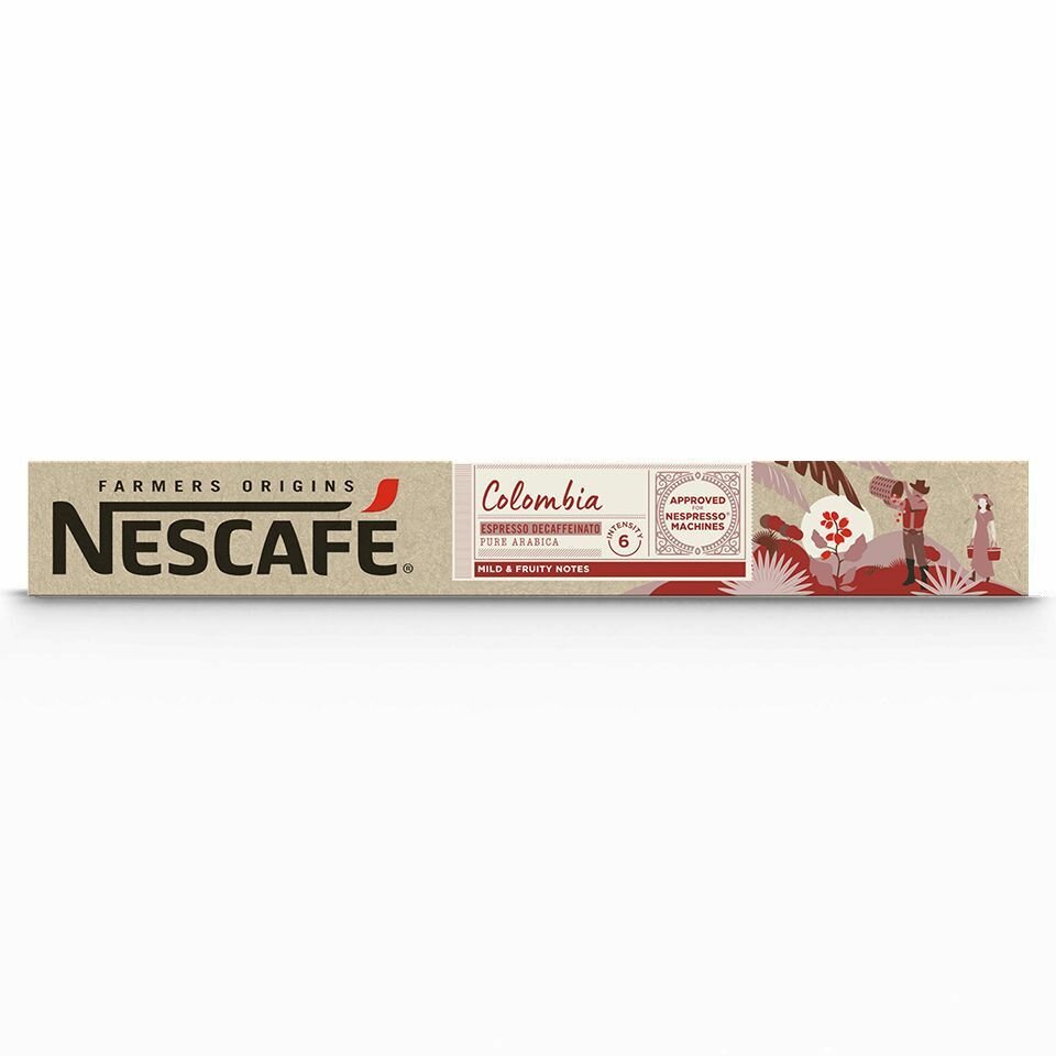 Капсулы Nescafe Nespresso Farmers Origins Colombia Espresso Decaffeinato, 10шт