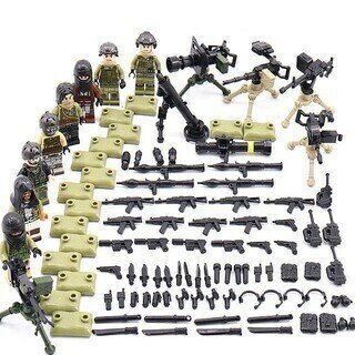 Лего солдаты 8 бойцов + оружие и атрибуты / набор лего фигурок / военные человечки / спецназ / солдатики / военный конструктор / минифигурки армия