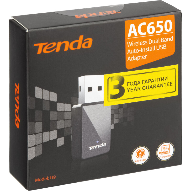 Сетевой адаптер Tenda U9, черный - фото №15