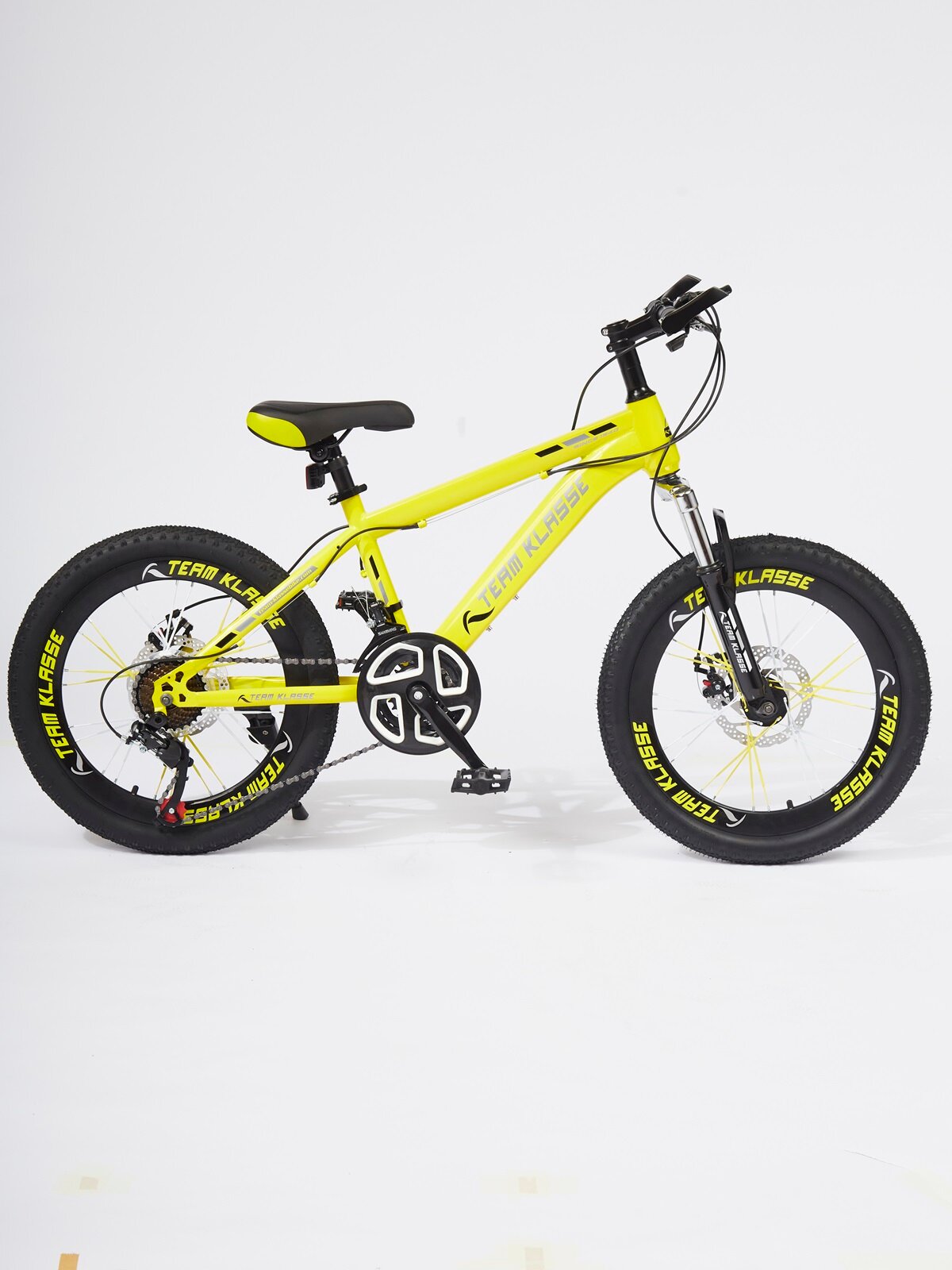 Горный детский велосипед Team Klasse F-5-C, неоновый зелёный, диаметр колес 20 дюймов