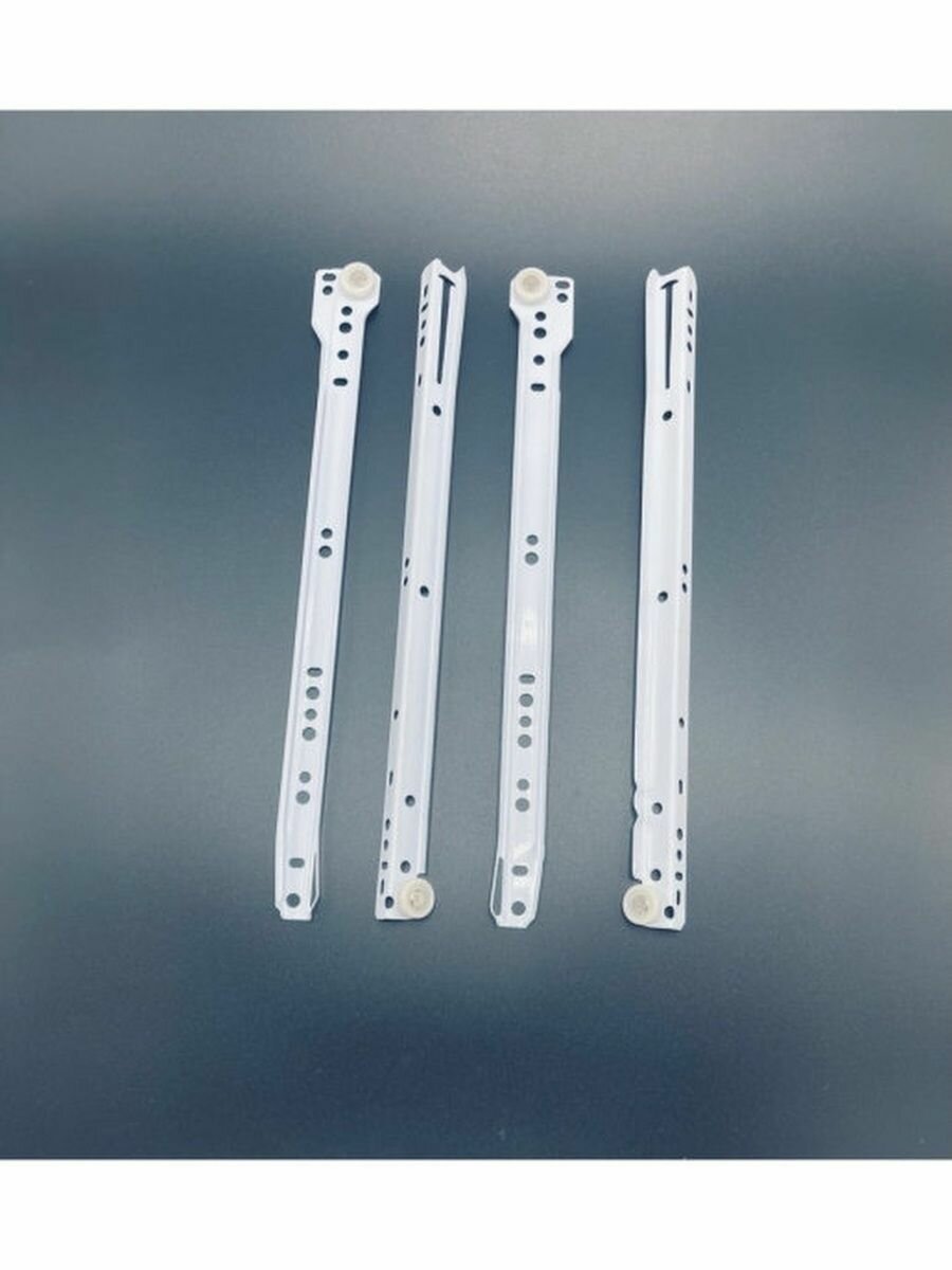 Роликовые направляющие, металл, до 15кг, цвет белый, длина 25 см — фото 1