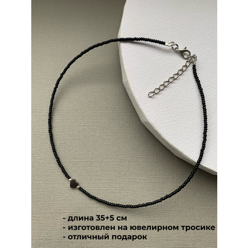Чокер SIDORINA SOFIA ACCESSORIES, бисер, перламутр, длина 35 см, черный