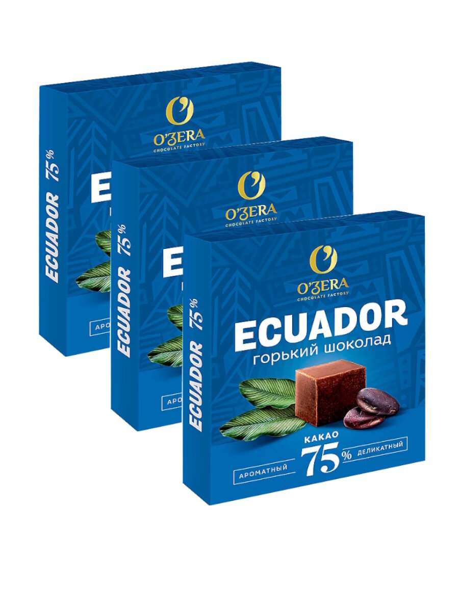 Шоколад OZera Ecuador 75% 3 по 90 г