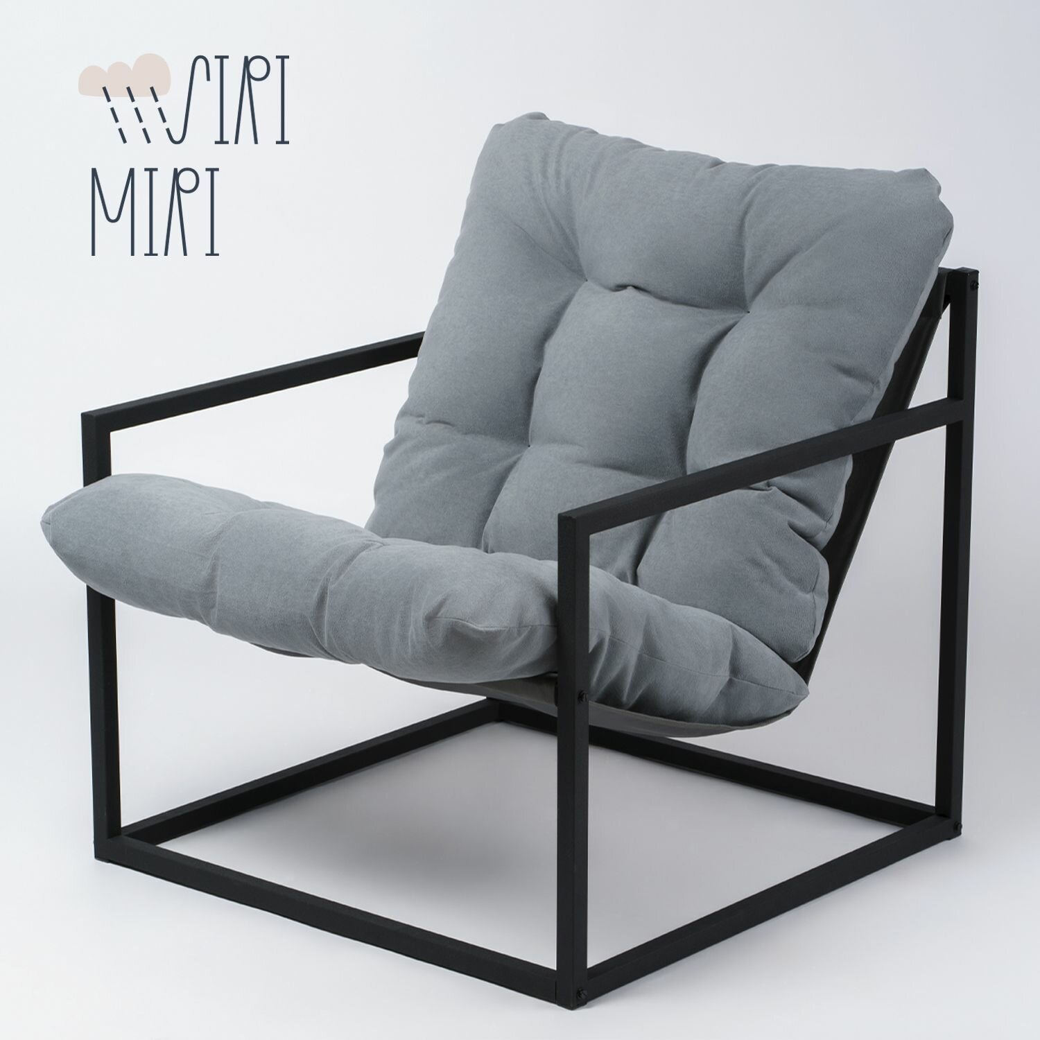 фото Кресло интерьерное на металлическом каркасе, разборное, черный