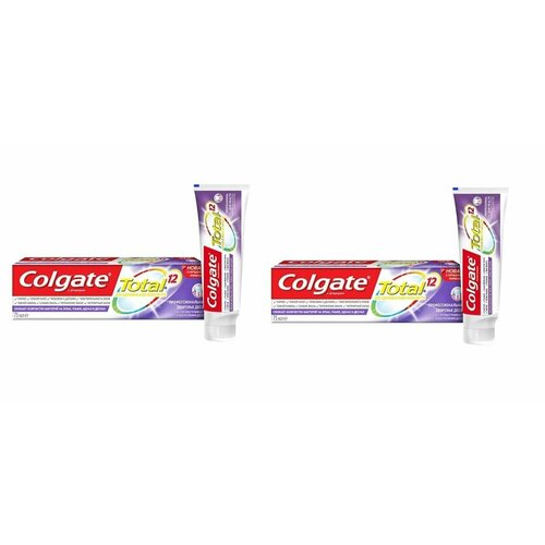 Colgate Зубная паста Total 12 Pro Здоровье десен, 75 мл, 2 шт total 12 профессиональная здоровье десен комплексная антибактериальная