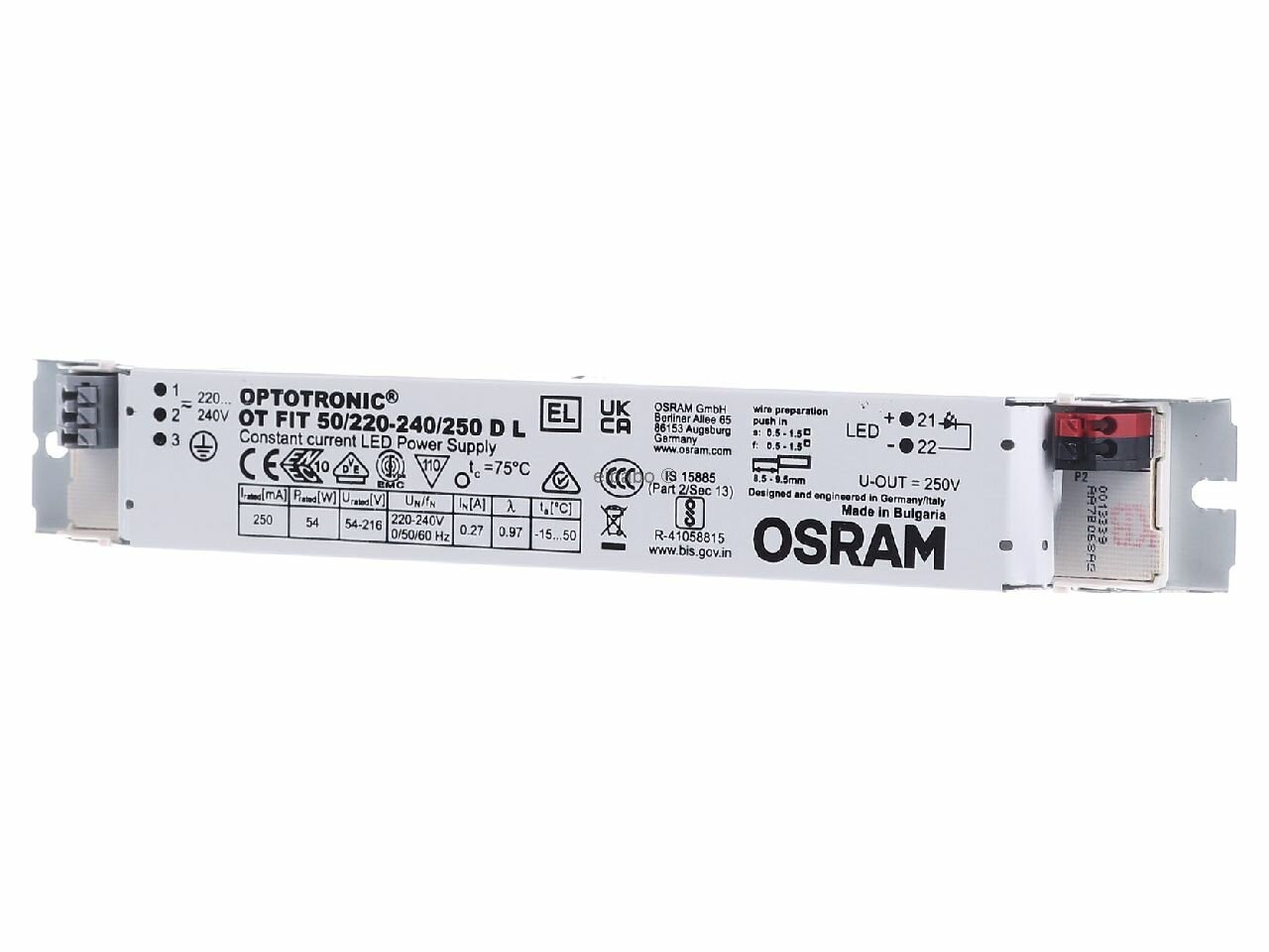 Светодиодный драйвер OTFIT50/. /250DL – LEDVANCE – 4052899222571 – 4052899222571