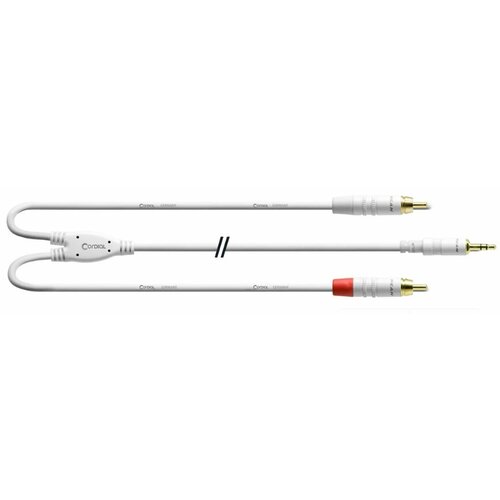 Cordial CFY 1.5 WCC-SNOW кабель Y-адаптер джек стерео 3.5мм 2xRCA, 1.5м, белый кабель аудио 1xmini jack 2xrca cordial cfy 3 wcc 3 0m