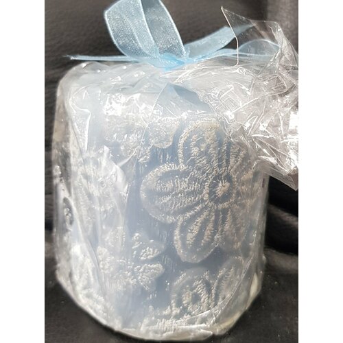 Набор 2 штуки - Свеча- цилиндр декоративная Цветочное кружево цвет микс 8 см 559₽