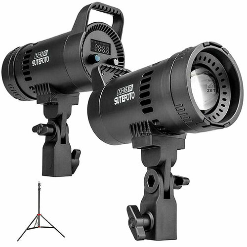 Осветитель фокусируемый SuteFoto TJ-55Bi Bi-Color со стойкой 12000₽