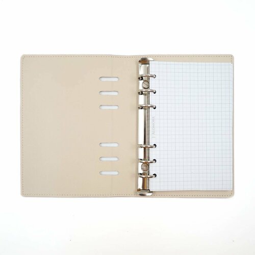 Кожаный ежедневник A6 на разъемных кольцах тетрадь со сменными блоками Denny Daisy by J Audmorr бежевый натуральная кожа ручная работа 8700₽