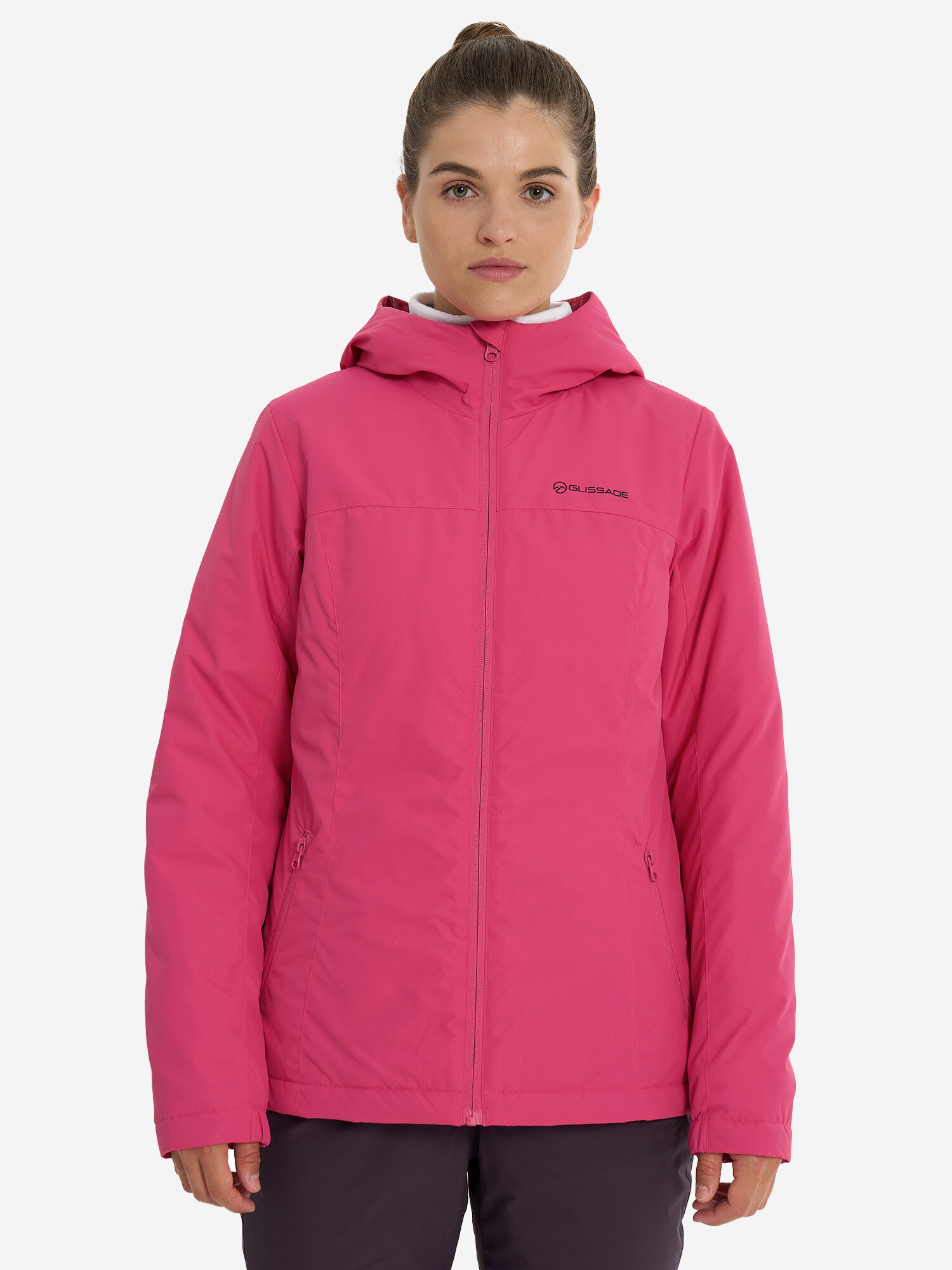 Куртка горнолыжная GLISSADE Basic Women's Padded Jacket, размер 50, малиновый — фото 1