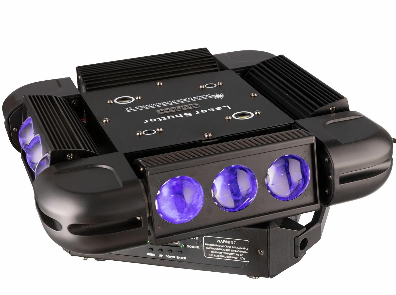 Моторизированная цветомузыка для дискотек SkyDisco Spider 80
