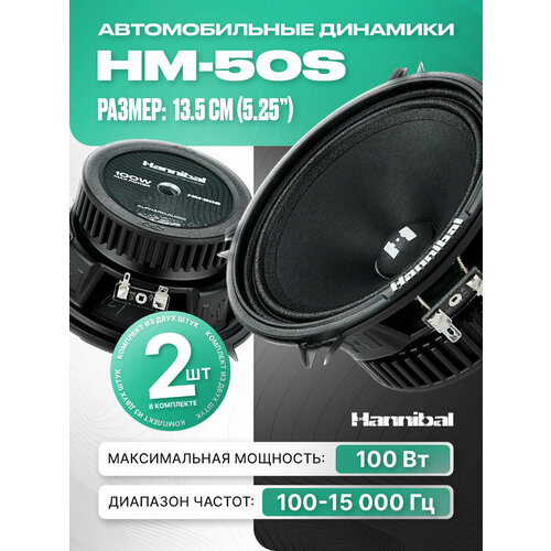 Колонки автомобильные Deaf Bonce Hannibal HM-50S динамики Alphard 135 см 52 дюйма 3591₽
