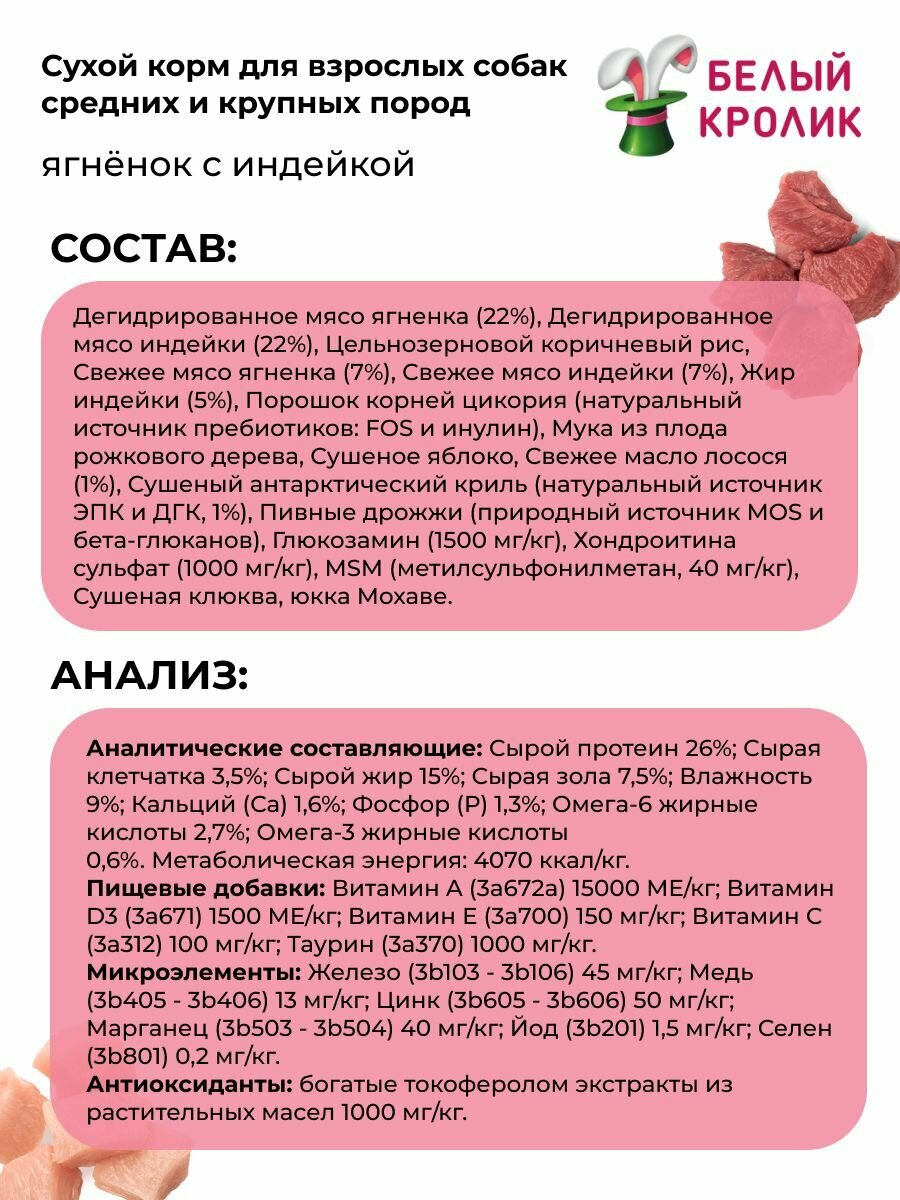 Сухой корм для собак средних и крупных пород Grandorf Adult Med/Maxi с Ягнёнком и Индейкой 10кг — фото 1