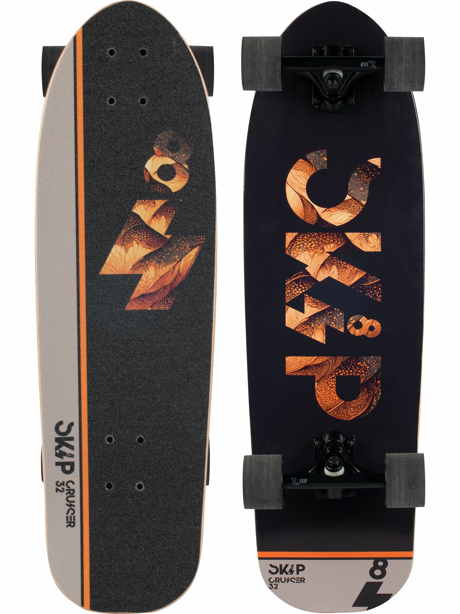 Круизер SKIP 32" Goldpebbles, дека из клёна 82 см, алюминиевая подвеска, ABEC 7 — фото 1