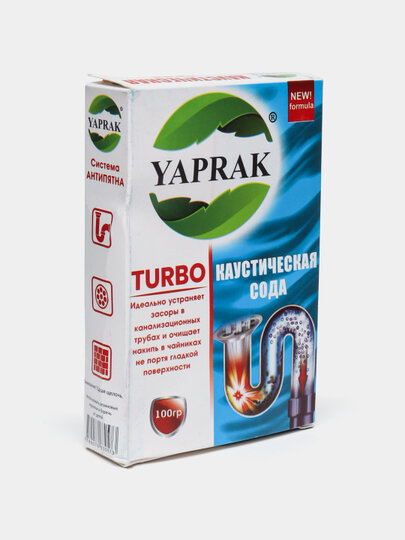 Каустическая сода "Yaprak", легко удаляет засоры в трубах, 100 г — фото 1