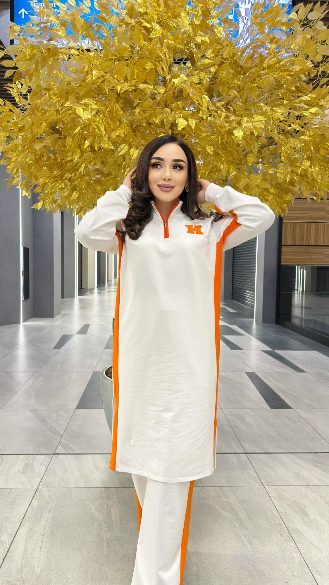 Платье  ayollar uchun uy kiyimi, ko'ylak komplekt, размер ovesize, 1 белый