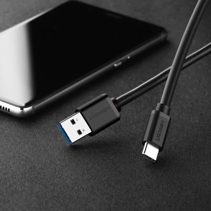 UGREEN USB 3.0 A to Type-C- быстрый и надёжный кабель с никелированными разъёмами для зарядки (US-184-20882) 1M
