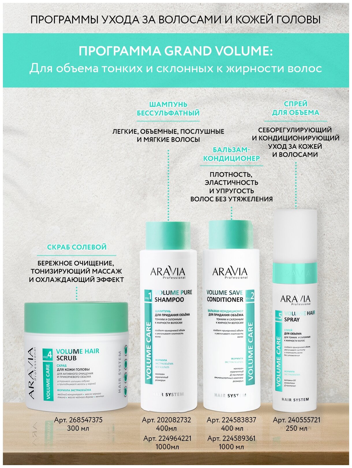 Спрей для объема для тонких и склонных к жирности волос Volume Hair Spray, 250 мл ARAVIA PROFESSIONAL - фото №8