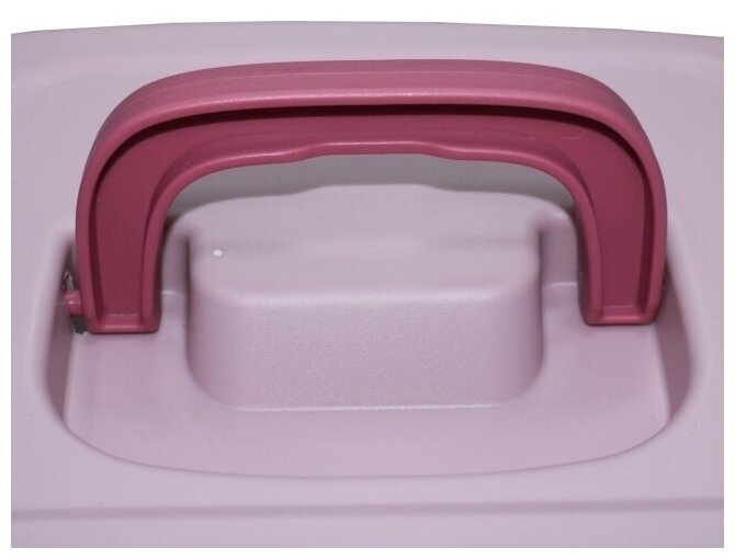 Переноска пластиковая с замком,№1 розового цвета, размеры: 46*30,5*28,3 - фотография № 8